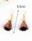 Trendy Coffee Tassel Decorated Pure Color Earrings