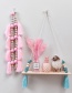 Fashion Pink+gray Tassel&beads Decorated Ornament