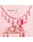 Fashion Pink+gray Tassel&beads Decorated Ornament