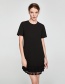 Fashion Black Tassel Decorated Short Sleeves Dress