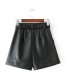 Fashion Black Pure Color Decorated Simple Shorts
