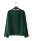 Fashion Green Bowknot Decorated Long Sleeves Shirt