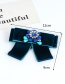 Fashion Dark Blue Flower Decorated Bowknot Brooch