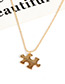Fashion Gold Color Puzzle Pendant Decorated Necklace (3pcs)