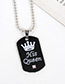 Fashion Silver Color+black Queen Pattern Decorated Pure Color Necklace