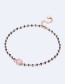 Fashion Gold Color+pink Round Shape Gemstone Decorated Necklace