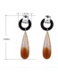 Fashion Coffee Water Drop Shape Design Long Earrings
