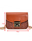 Fashion Brown Belt Buckle Decorated Bag