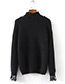 Fashion Black Rose Shape Decorated Sweater