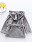 Lovely Gray Pure Color Decorated Bathrobe
