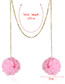 Fashion Pink Pure Color Decorated Pom Necklace
