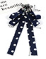 Fashion Navy Waterdrop Shape Decorated Bowknot Brooch