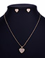 Lovely Gold Color Heart Shape Decorated Jewelry Sets