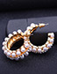 Elegant Gun Black Round Shape Decorated Earrings
