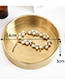 Luxury Gold Color Round Shape Decorated Storage Tray