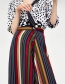 Fashion Multi-color Stripe Shape Decorated Dress