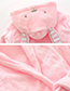 Lovely Pink Pure Color Decorated Children Bathrobe