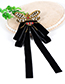 Fashion Black Bee Shape Decorated Bowknot Brooch