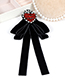 Fashion Black Heart Shape Decorated Bowknot Brooch