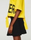 Fashion Yellow Letter Decorated Blouse