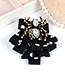Elegant Black+white Spider Shape Decorated Brooch
