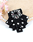 Elegant Black Flower Shape Decorated Brooch