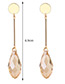 Elegant Champagne Oval Shape Diamond Decorated Earrings