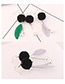 Elegant White Leaf Shape Decorated Earrings