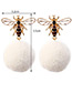 Personality White Bee Shape Decorated Earrings