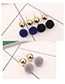 Elegant Black Fuzzy Ball Decorated Pom Earrings