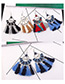 Bohemia Blue Fan Shape Decorated Tassel Earrings