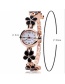 Fashion Black Flowers Decorated Simple Watch