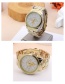 Elegant Black Letter Pattern Decorated Simple Watch