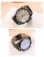Fashion Black Three Dials Pattern Decorated Watch