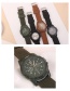 Fashion Olive Pure Color Decorated Round Dial Watch