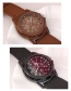 Fashion Coffee Pure Color Decorated Round Dial Watch