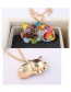 Fashion Red+brown+yellow Dog Shape Decorated Necklace