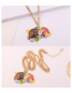 Fashion Red+brown+yellow Dog Shape Decorated Necklace