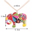 Fashion Multi-color Elephant Shape Decorated Necklace