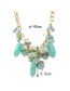 Fashion Blue+white Beads Decorated Color Matching Necklace