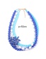Fashion Blue Flower Decorated Multi-layer Necklace