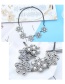 Fashion White Pearls&diamond Decorated Flower Shape Necklace