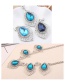 Fashion Dark Blue Diamond Decorated Hollow Out Jewelry Sets