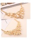 Fashion Gold Color Pearls&diamond Decorated Hollow Out Jewelry Sets