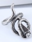 Vintage Antique Silver Pure Color Decorated Snake Shape Ring