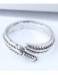 Vintage Antique Silver Feather Shape Design Opening Ring