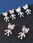 Fashion Silver Color Bear Shape Design Simple Earrings