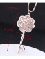 Fashion Rose Gold Hollow Out Rose Decorated Necklace