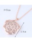 Fashion Rose Gold Flower Pendant Decorated Long Necklace