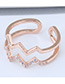 Fashion Rose Gold Wave Shape Design Opening Ring